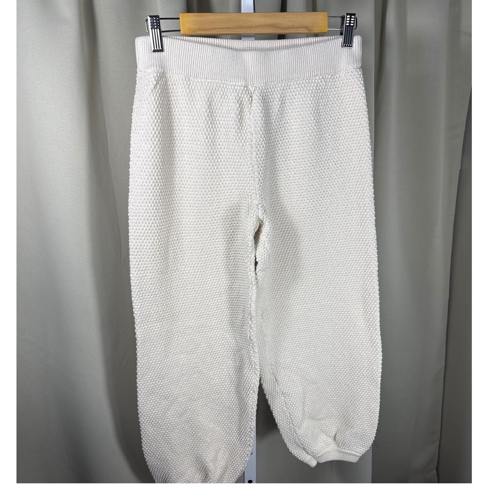 Free‎ People FP Beach Cream Textured Knit Jogger Pants Cotton Small OB1125211